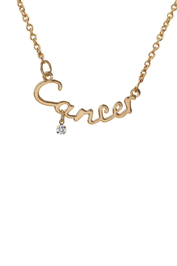 Cancer Zodiac 14K Gold Plated Necklace | Little Sky Stone